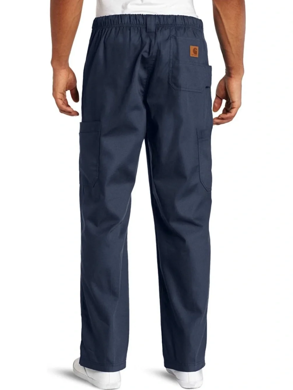 Carhartt Pants Men's L Navy Cargo Work Pants with Elastic Back LIKE NEW!